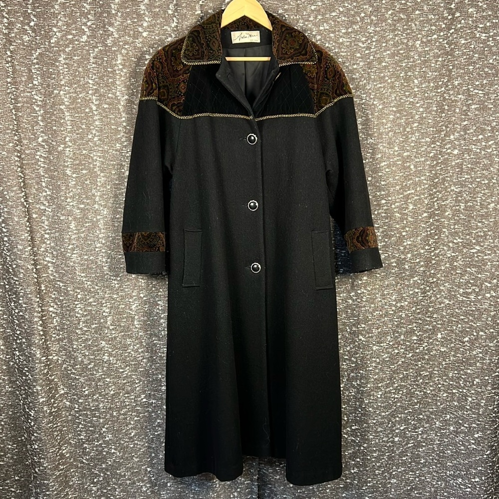 Vintage‎ Andrea Marin Women Wool Blend Button Up Trench Coat